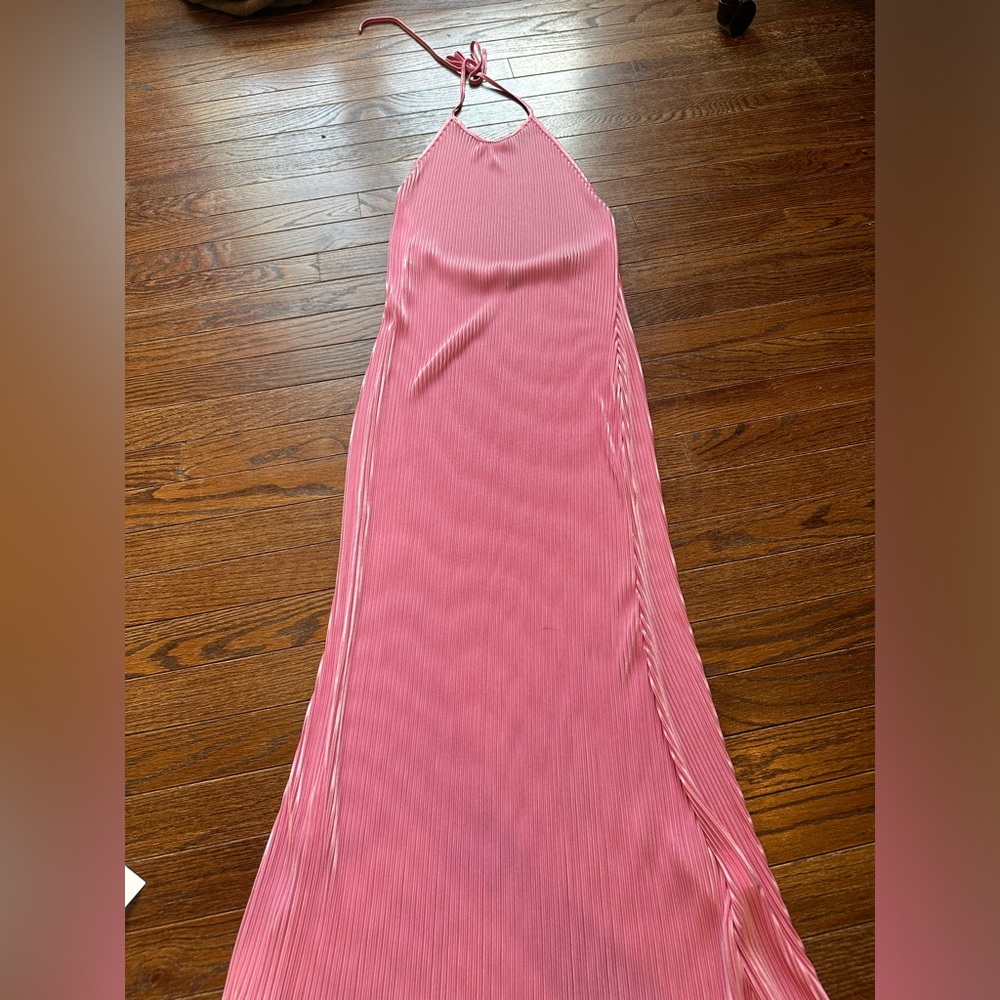 SHEIN Pink Halter Sleeveless Gown
